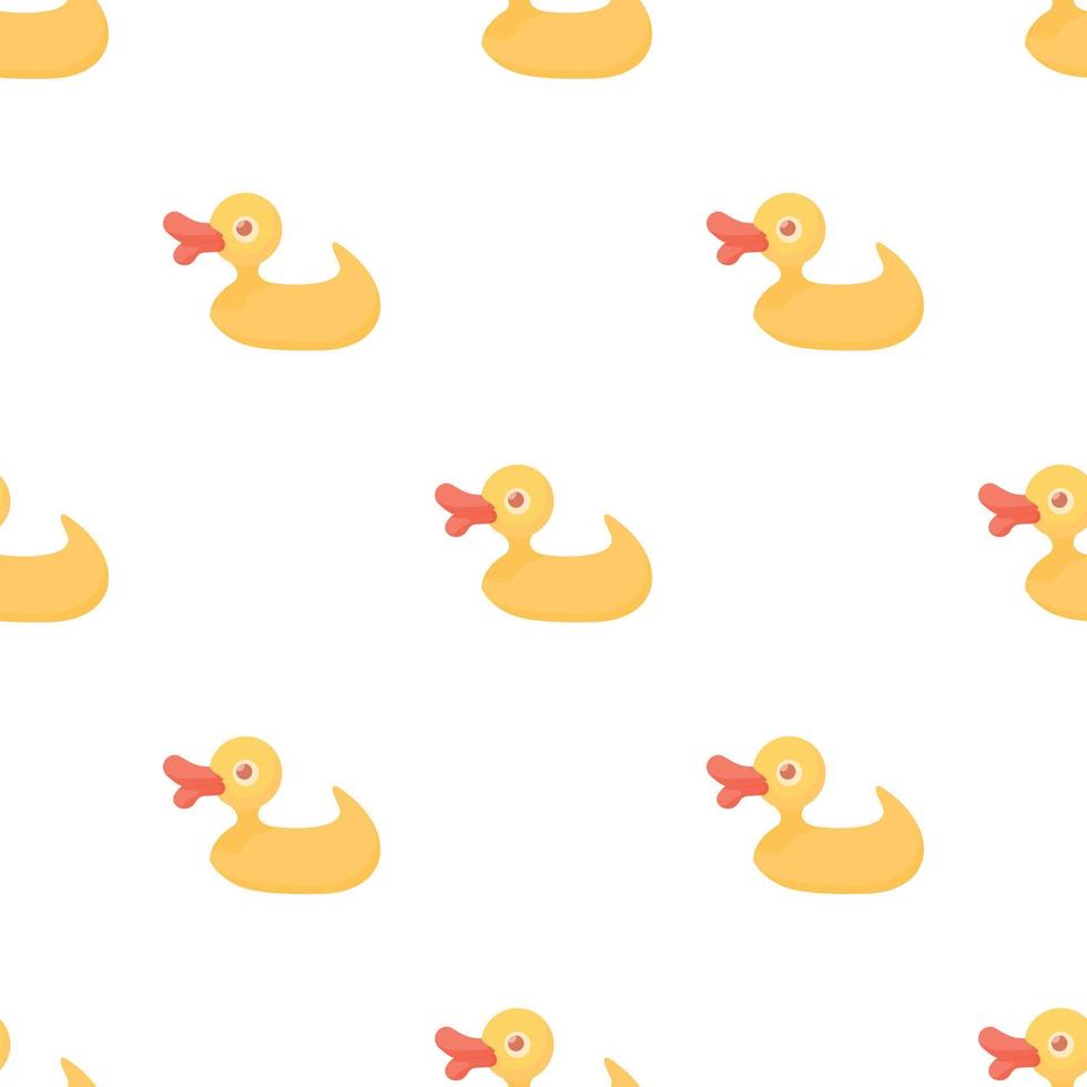 Yellow duck toy pattern seamless vector