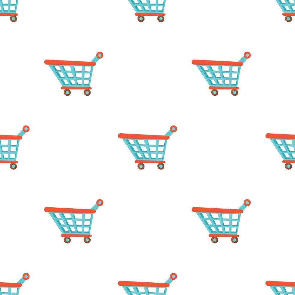 Shopping cart pattern seamless vector