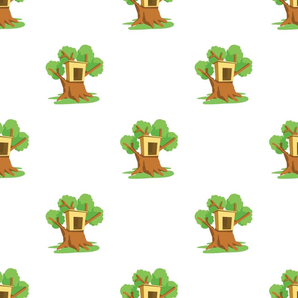 Tree house pattern seamless vector