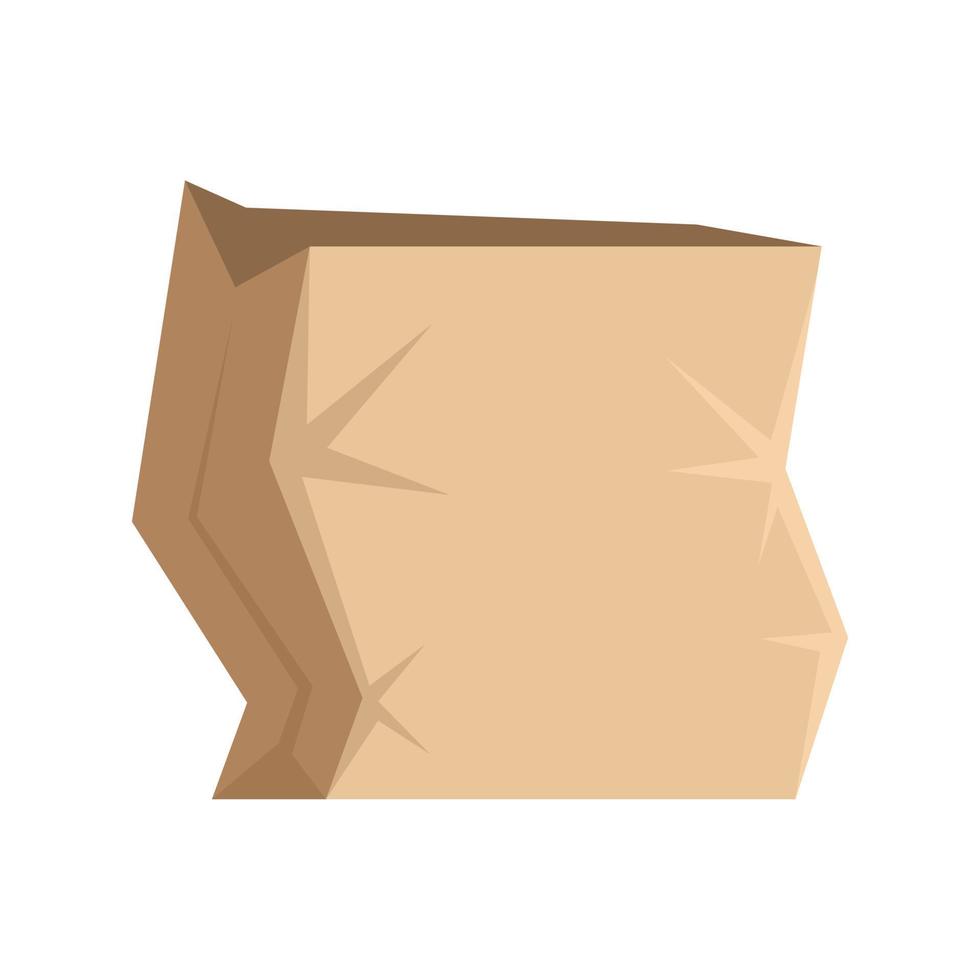 Paper package icon flat isolated vector