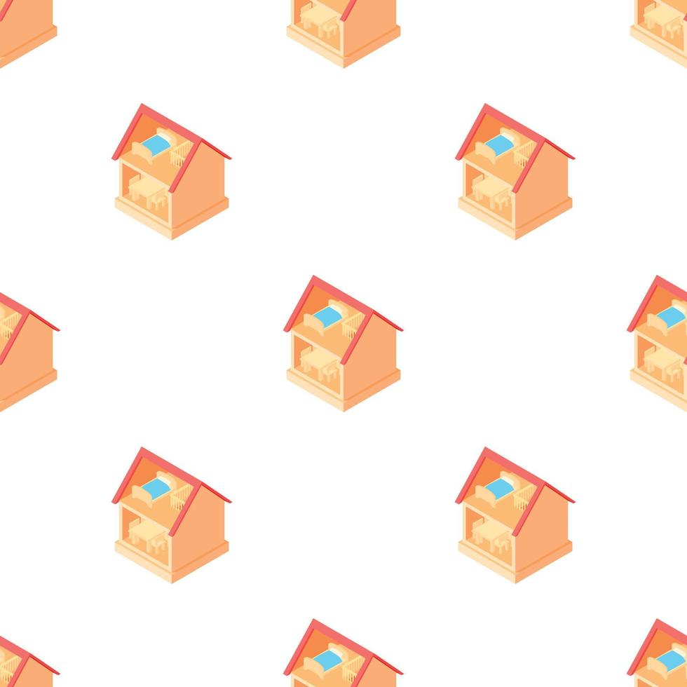 Toy house interior pattern seamless vector