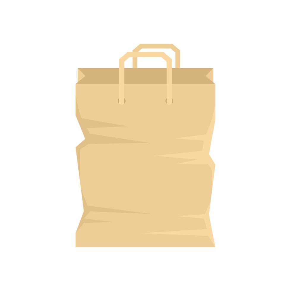 Used paper bag icon flat isolated vector