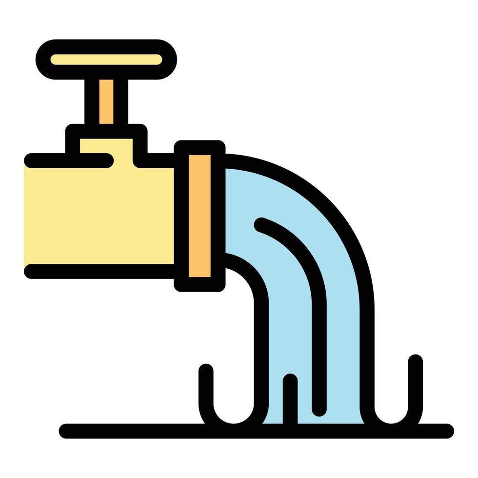 Biohazard water evacuation pipe icon color outline vector