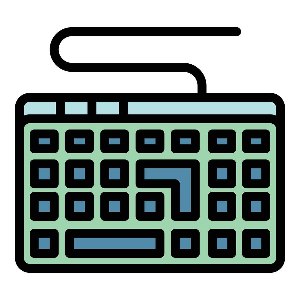 Programming keyboard icon color outline vector