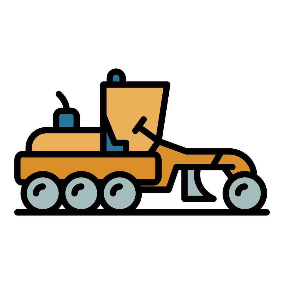 Engineering grader machine icon color outline vector