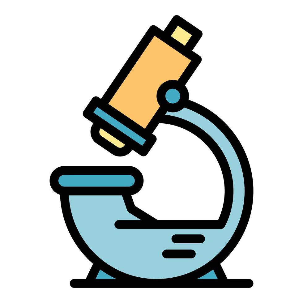 Biology microscope icon color outline vector
