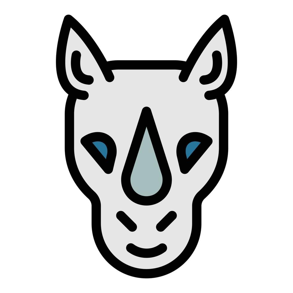Rhino animal icon color outline vector