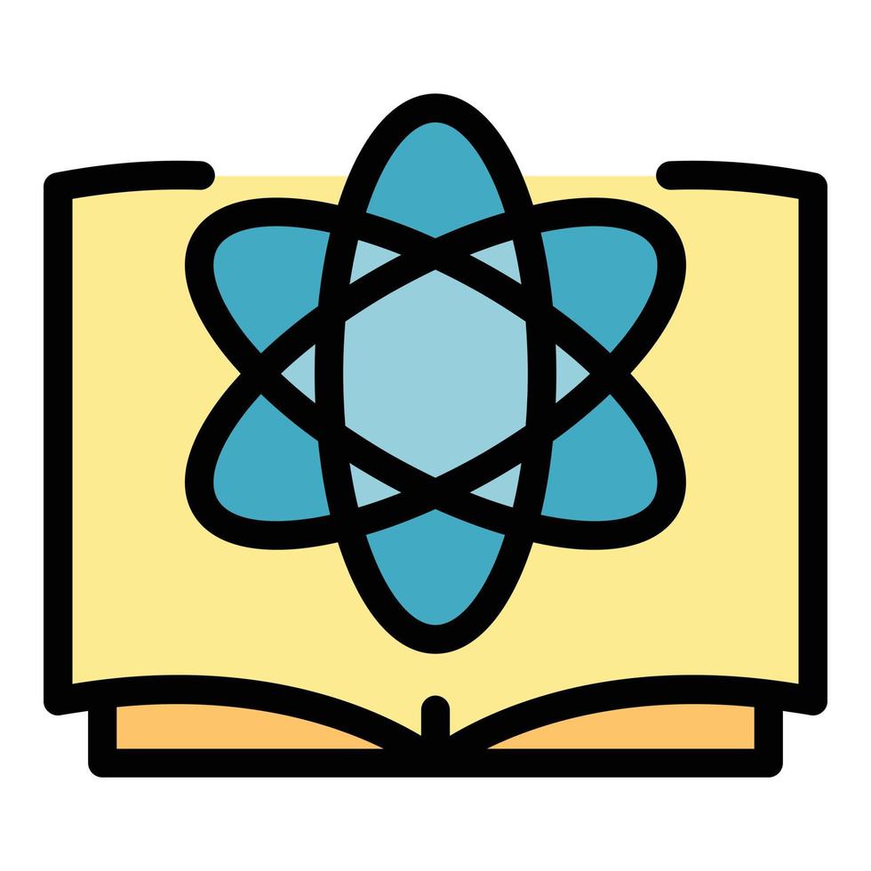 atom ciencia icono color contorno vector