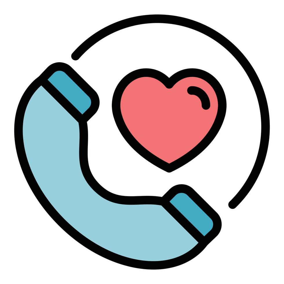 Call for medical help icon color outline vector