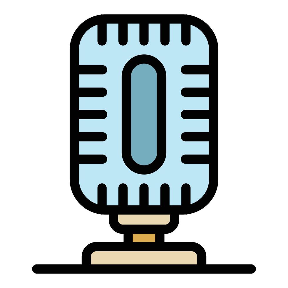 Old microphone icon color outline vector