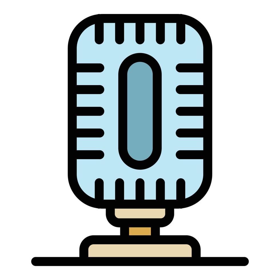 Old microphone icon color outline vector