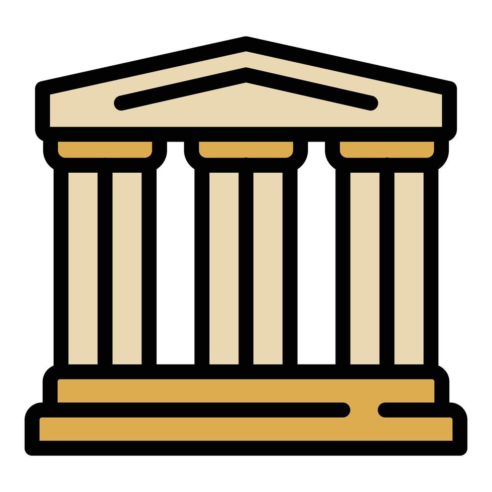 Greek temple icon color outline vector