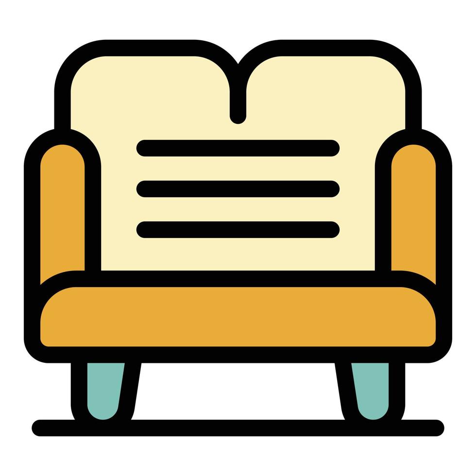 Sofa furniture icon color outline vector