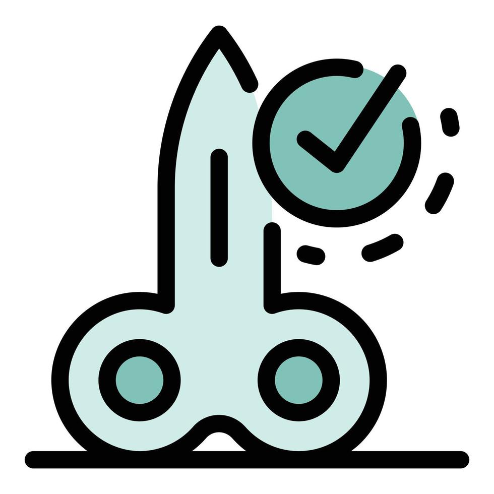 Nails scissors icon color outline vector