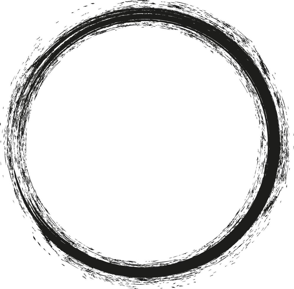 Circles of paint on a white background. Grunge. Frame. Brush. Circle drawn with ink brush. Design element logo, baner. Black abstract circle. vector