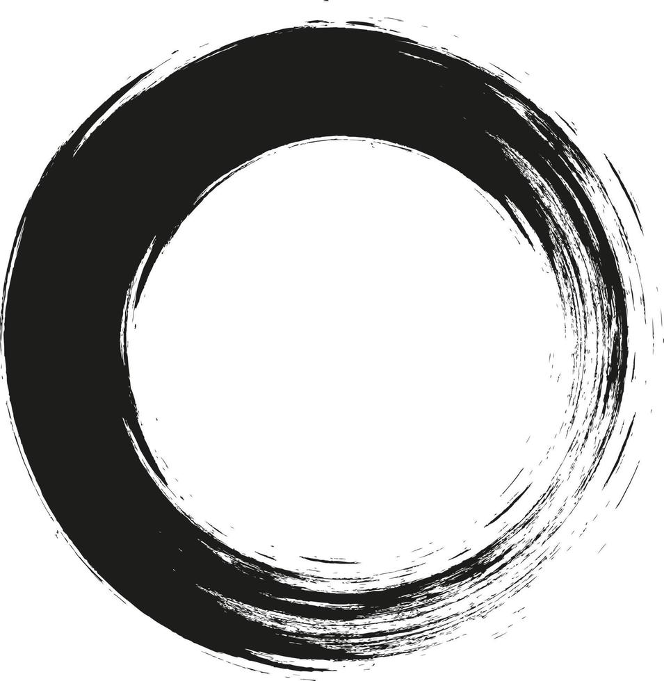 Circles of paint on a white background. Grunge. Frame. Brush. Circle drawn with ink brush. Design element logo, baner. Black abstract circle. vector