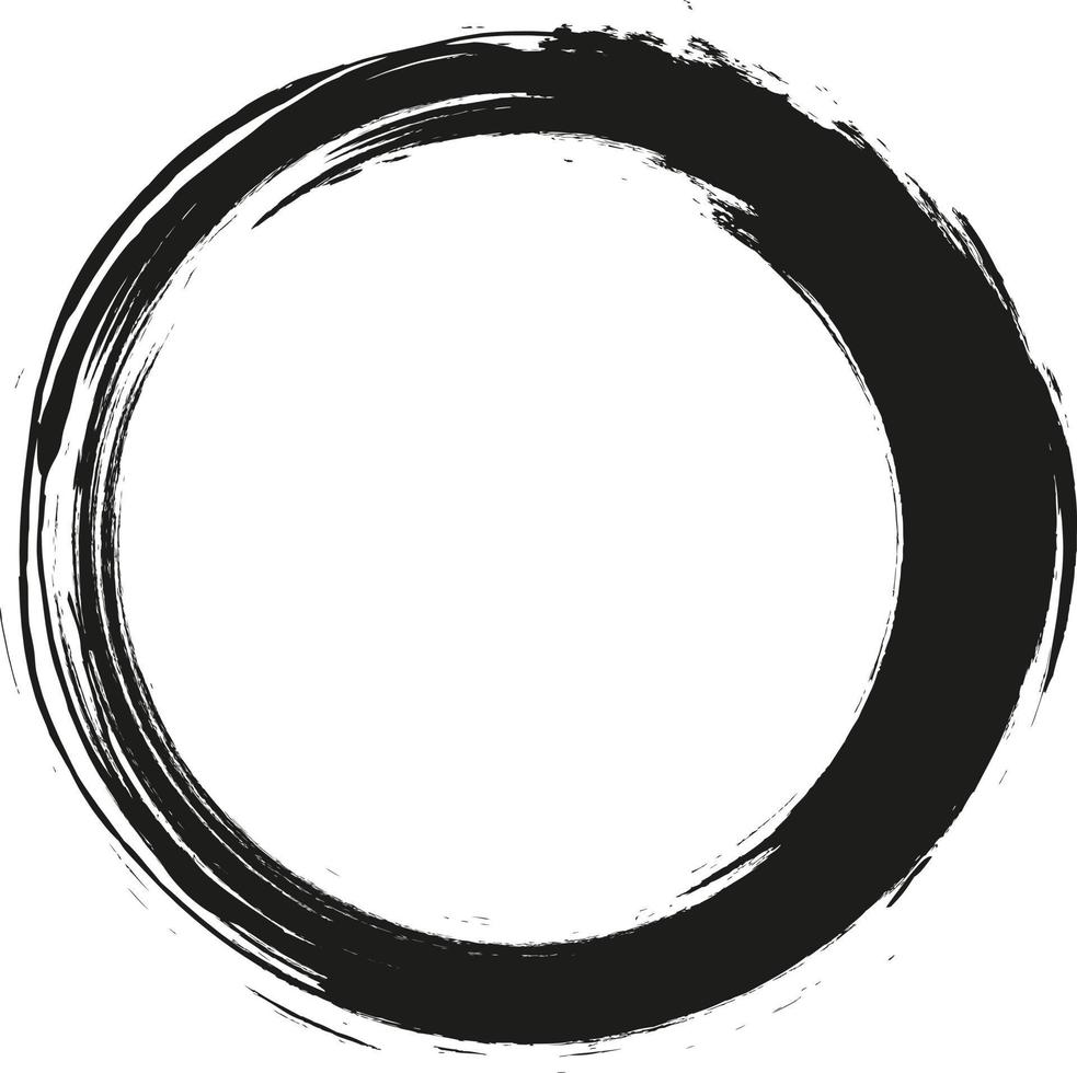 círculos de pintura sobre un fondo blanco. grunge. cuadro. cepillo. círculo dibujado con pincel de tinta. logotipo de elemento de diseño, pancarta. círculo abstracto negro. vector
