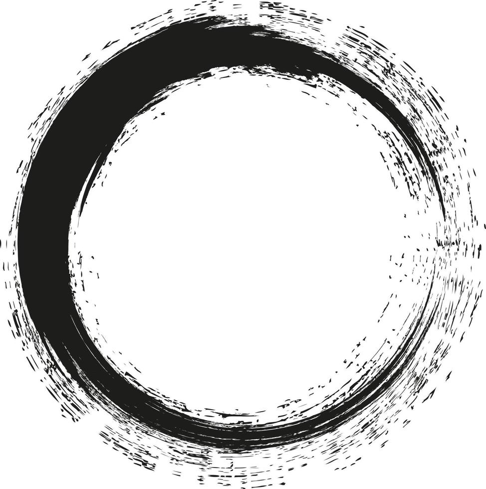 Circles of paint on a white background. Grunge. Frame. Brush. Circle drawn with ink brush. Design element logo, baner. Black abstract circle. vector