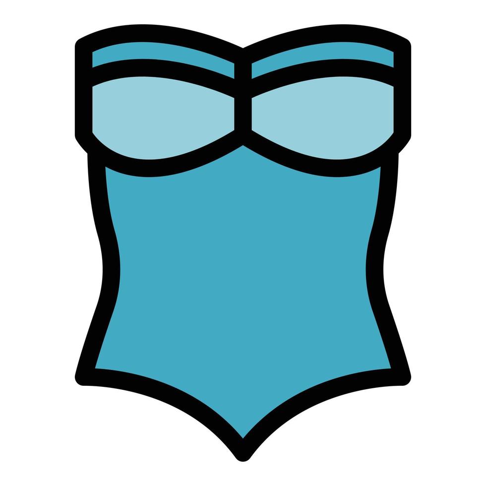 Swimsuit icon color outline vector