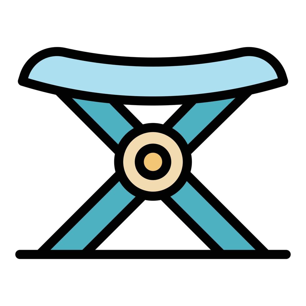 Portable stool icon color outline vector