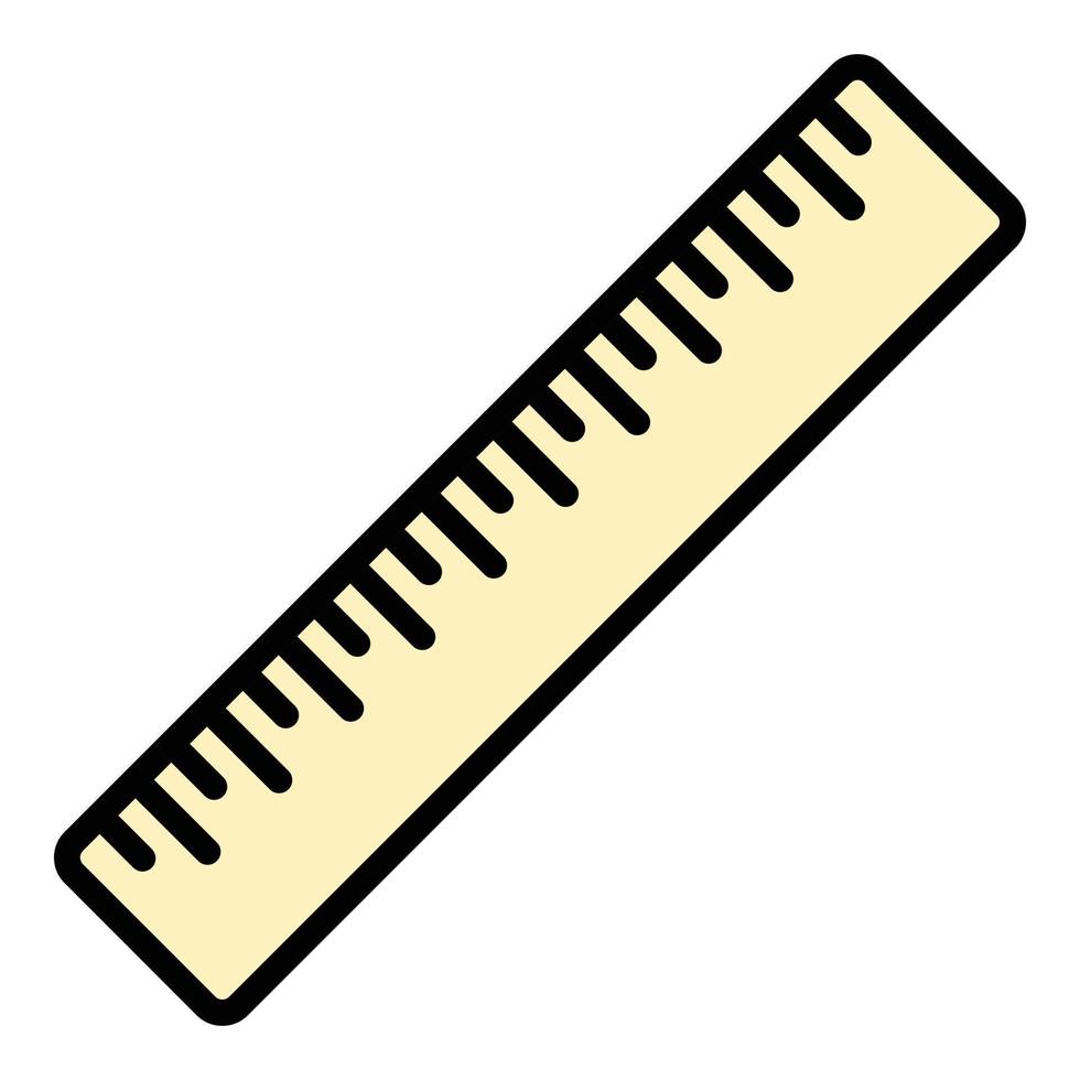 Measure ruler icon color outline vector