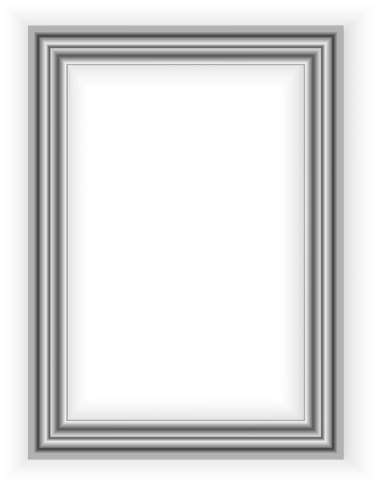 Realistic photo frame. White background. Design element for banner, poster, card, social media. Wooden frame. vector