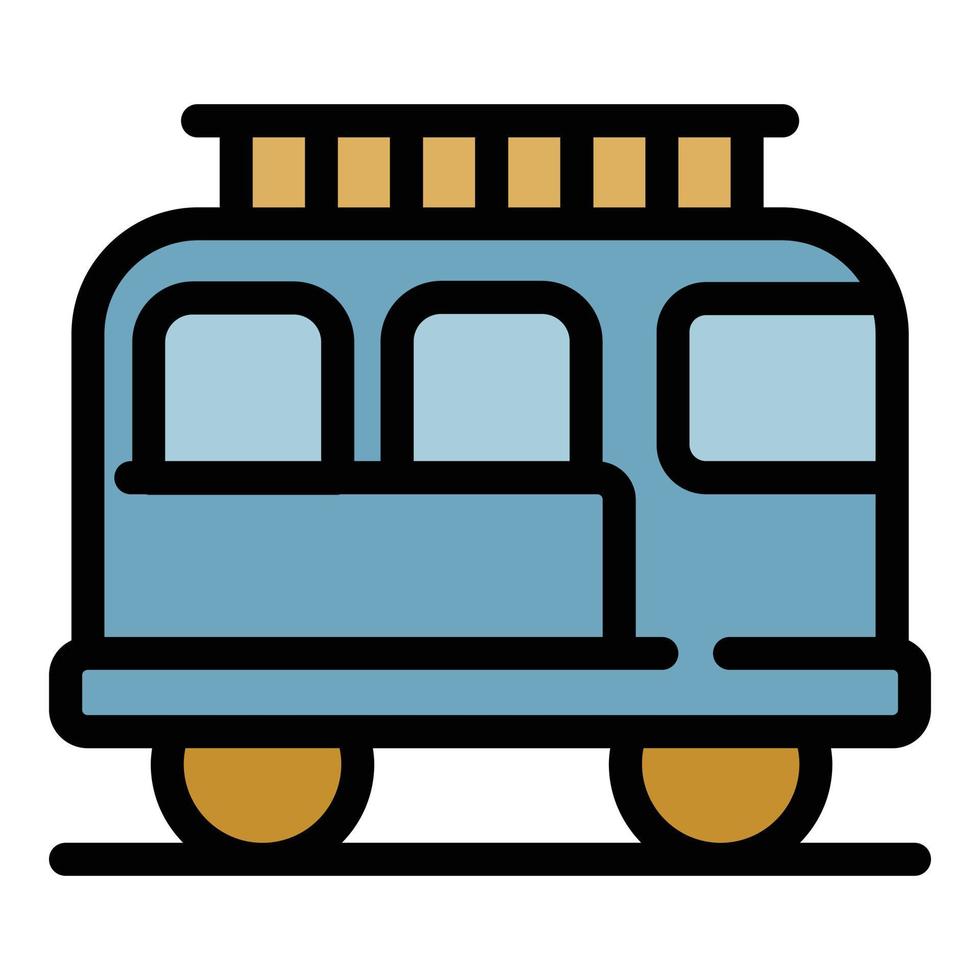 Safari bus icon color outline vector