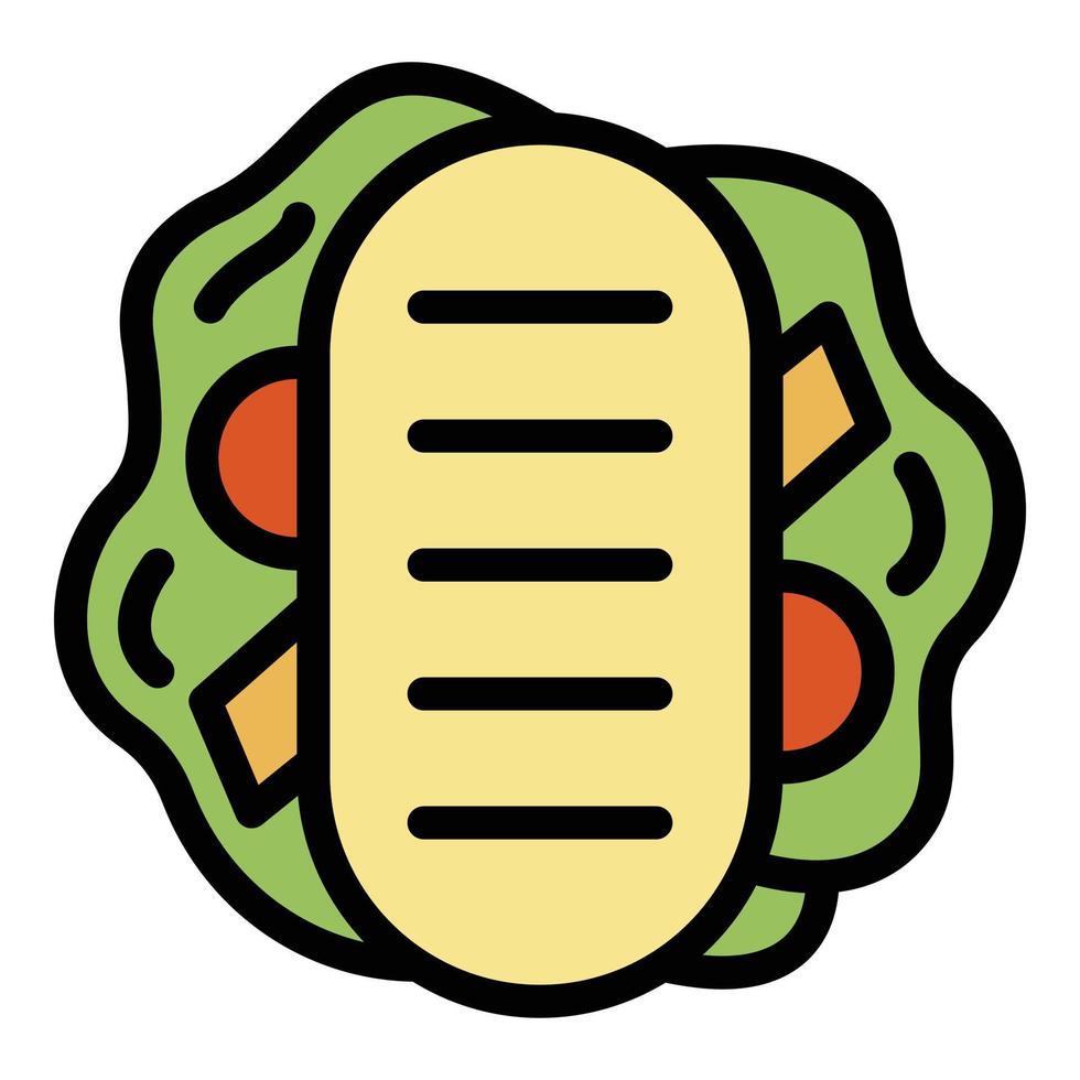 Thick sandwich icon color outline vector