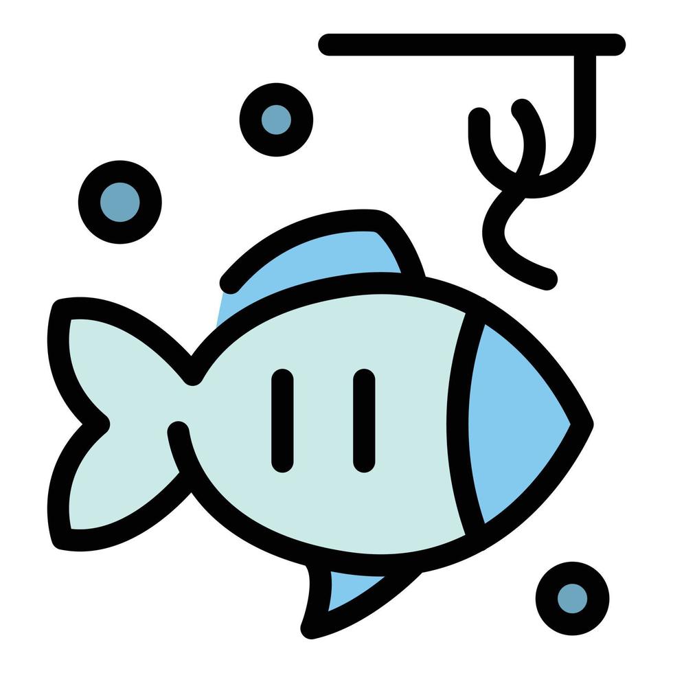 vector de contorno de color de icono de señuelo de captura de peces