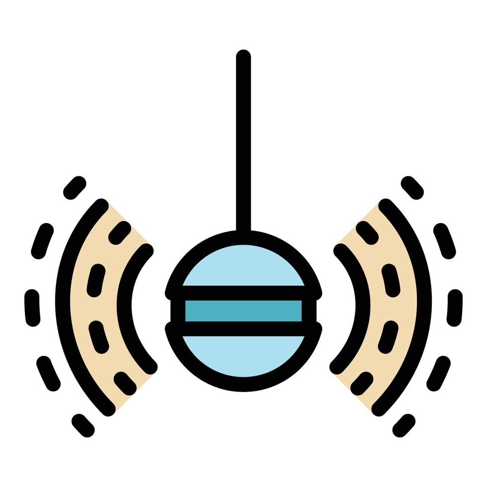 Fish finder sonar icon color outline vector