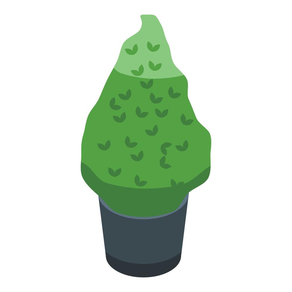 Bush pot icon isometric vector. Tree trim vector