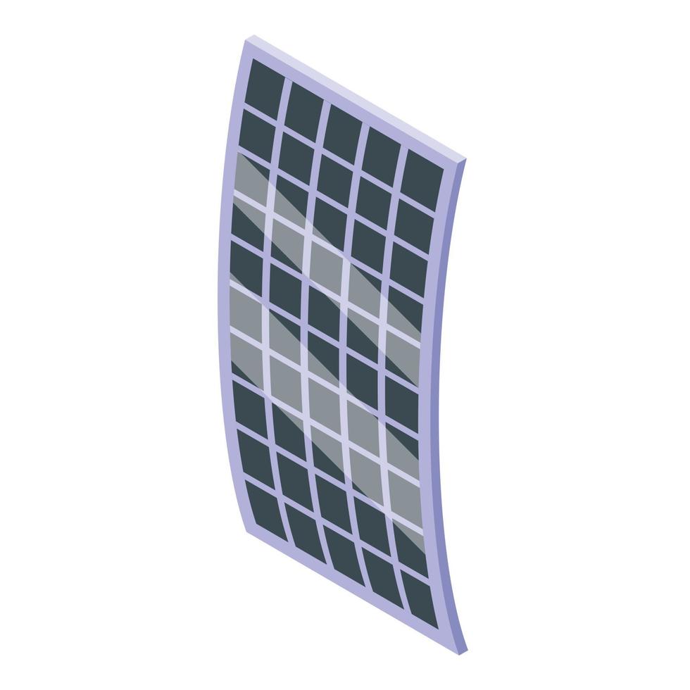 Curve solar panel icon isometric vector. Sun wind vector