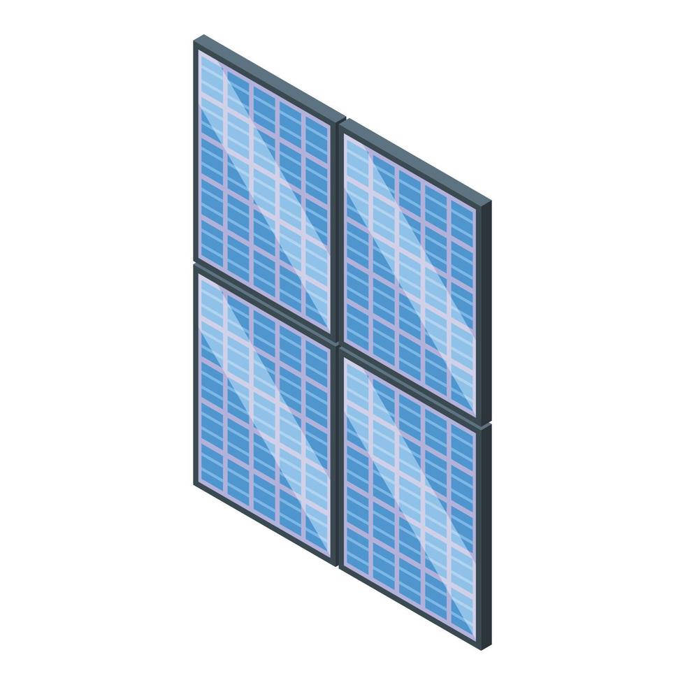 Solar panel window icon isometric vector. Sun system vector