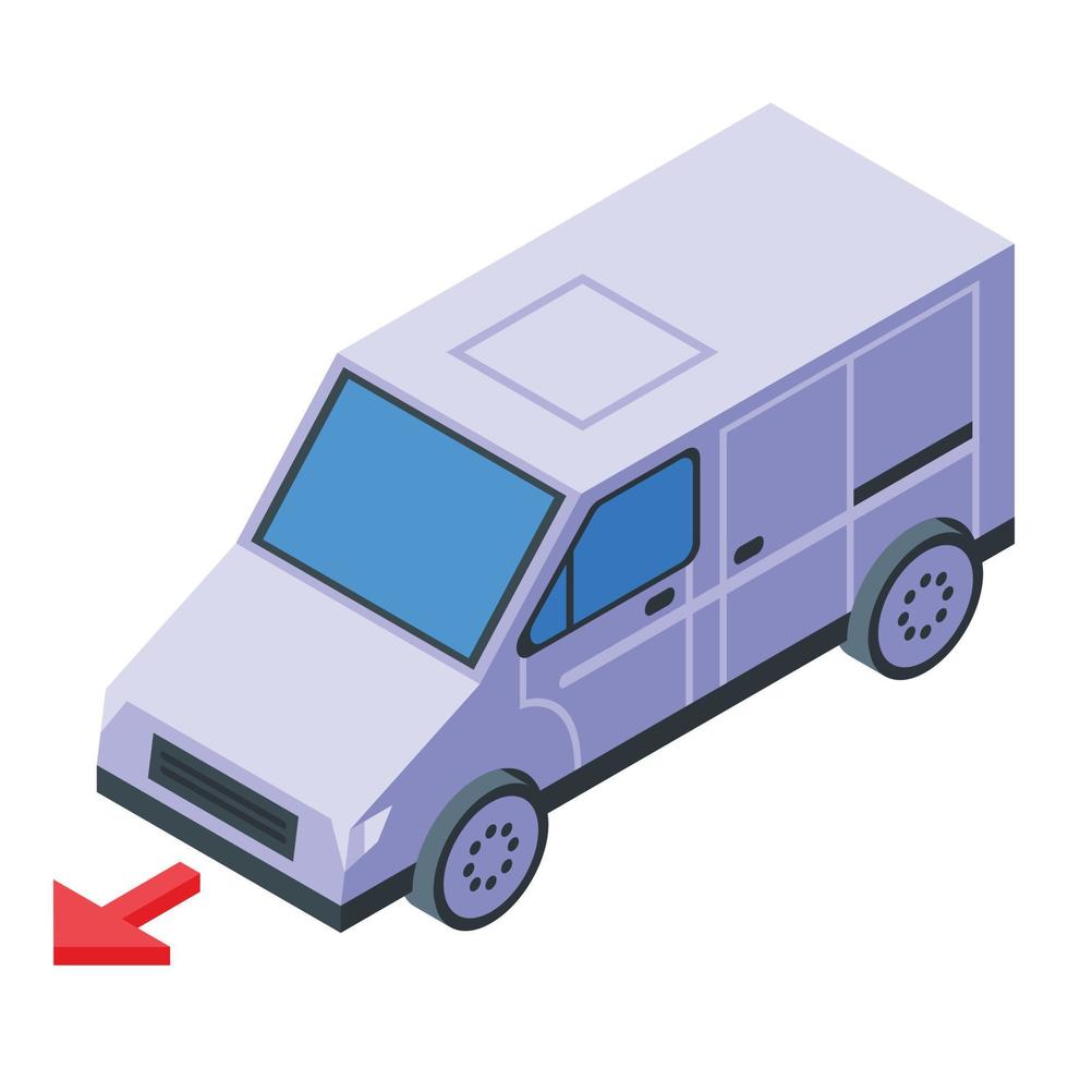 Truck delivery icon isometric vector. Free shipping vector