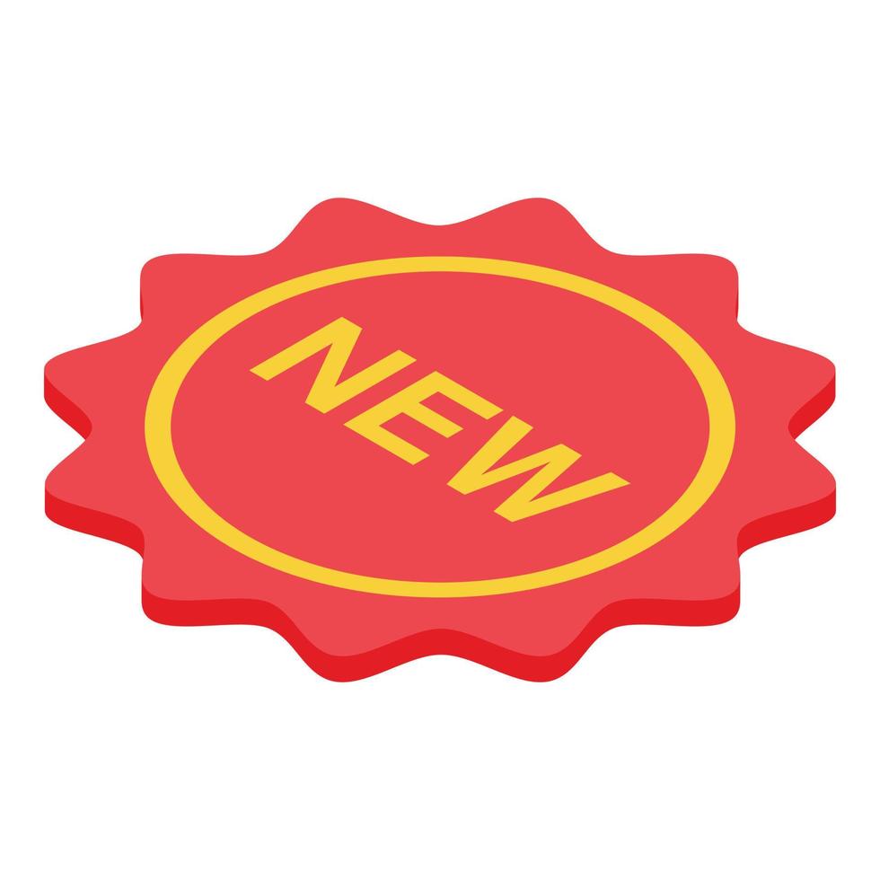 New price badge icon isometric vector. Discount tag vector