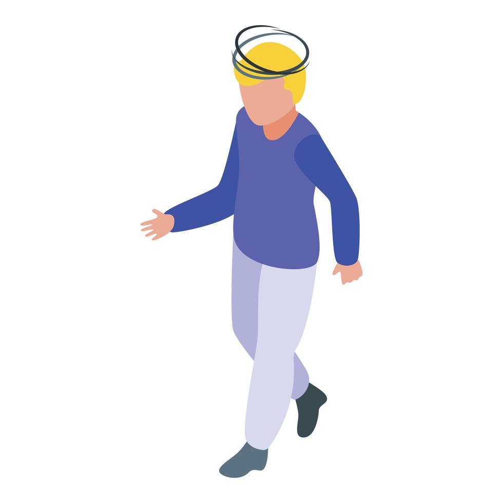 Kid dizzy icon isometric vector. Vertigo sick vector