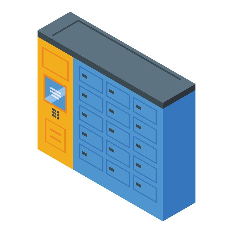 Locker parcel icon isometric vector. Free delivery vector