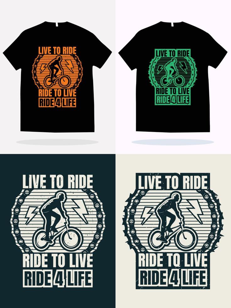 plantilla de vector de diseño de camiseta moderna. vivir para montar paseo para vivir paseo 4 vida camiseta