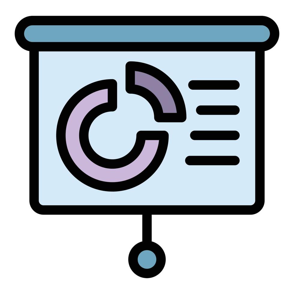 Business pie chart banner icon color outline vector