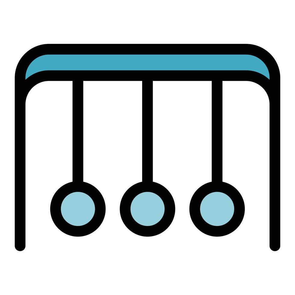 Newton cradle icon color outline vector