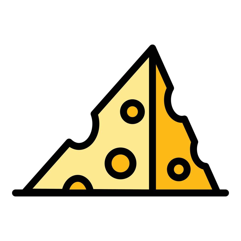 French cheese icon color outline vector