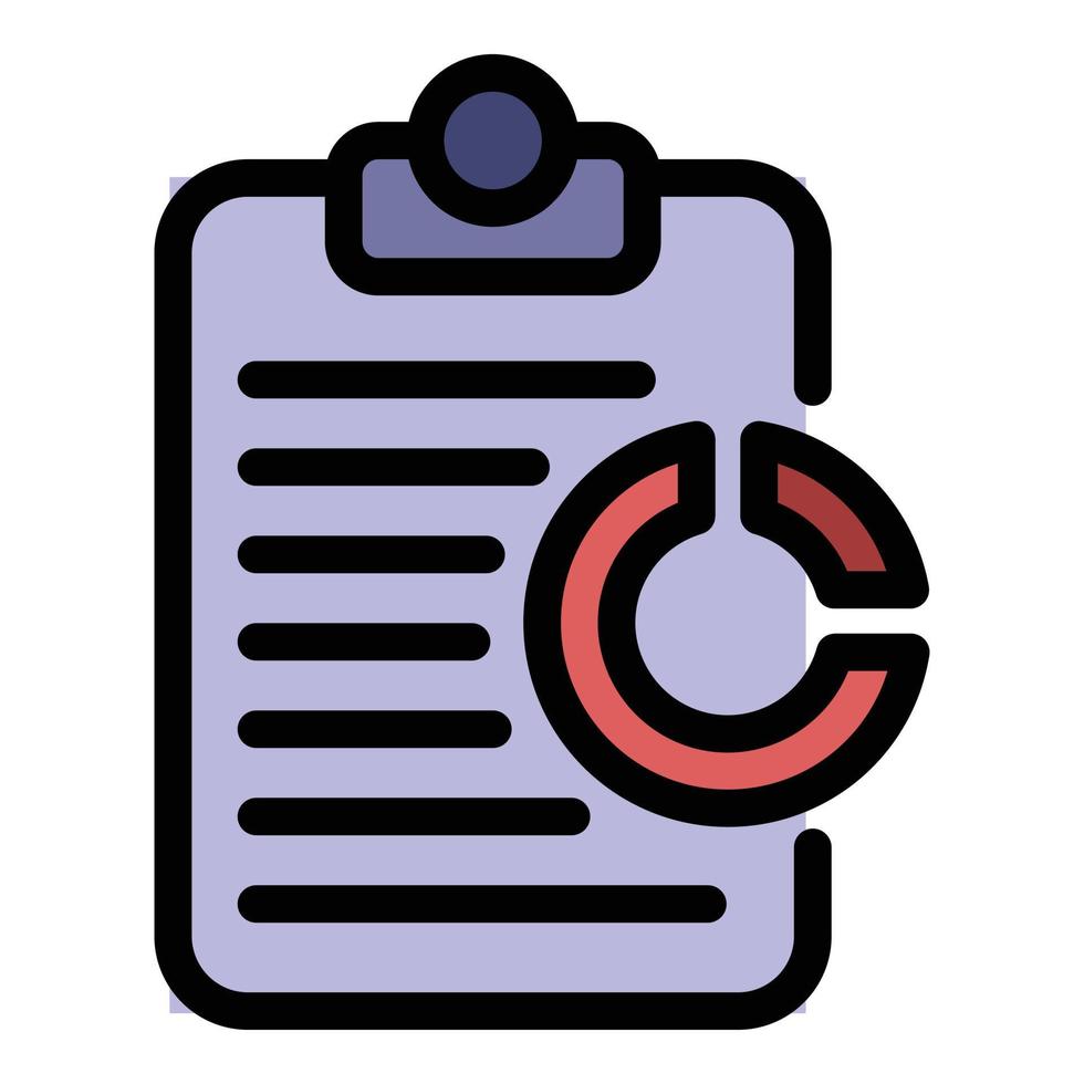 Pie chart summary icon color outline vector