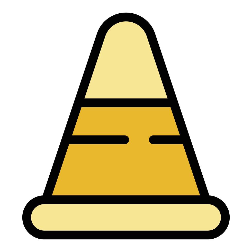 Road cone icon color outline vector