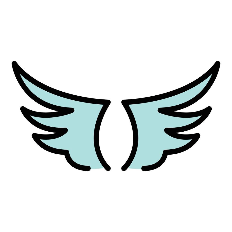 Phoenix wings icon color outline vector