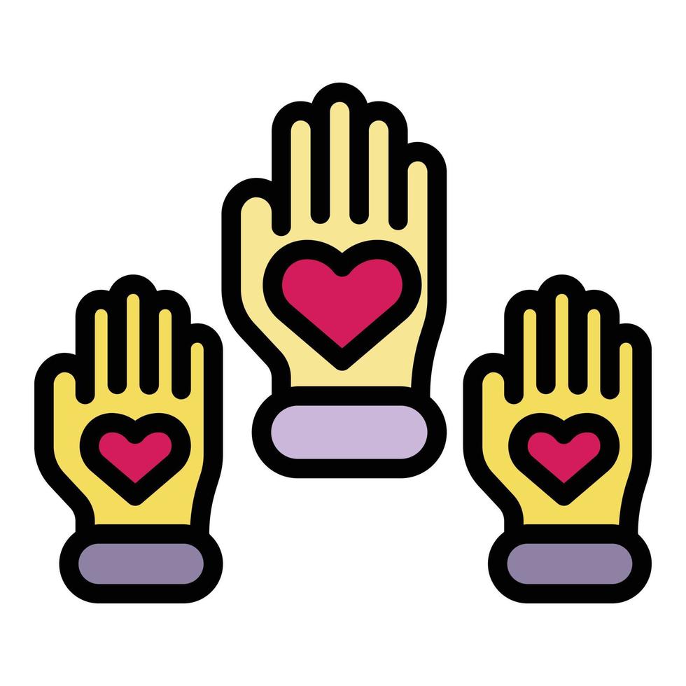 Racism tolerance icon color outline vector