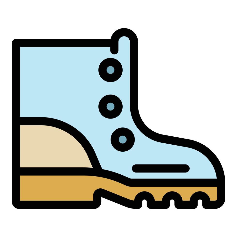 Hiking boot icon color outline vector