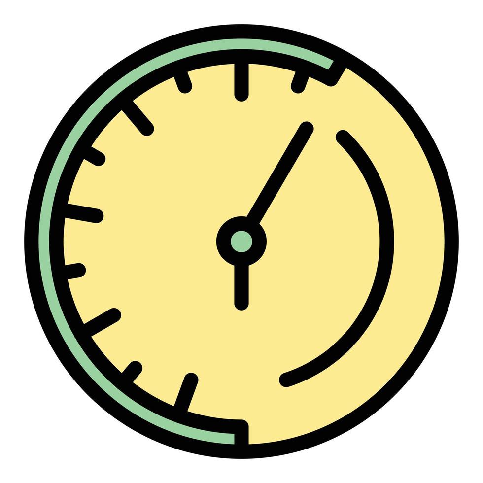 vector de contorno de color de icono de piezas de reparación de reloj