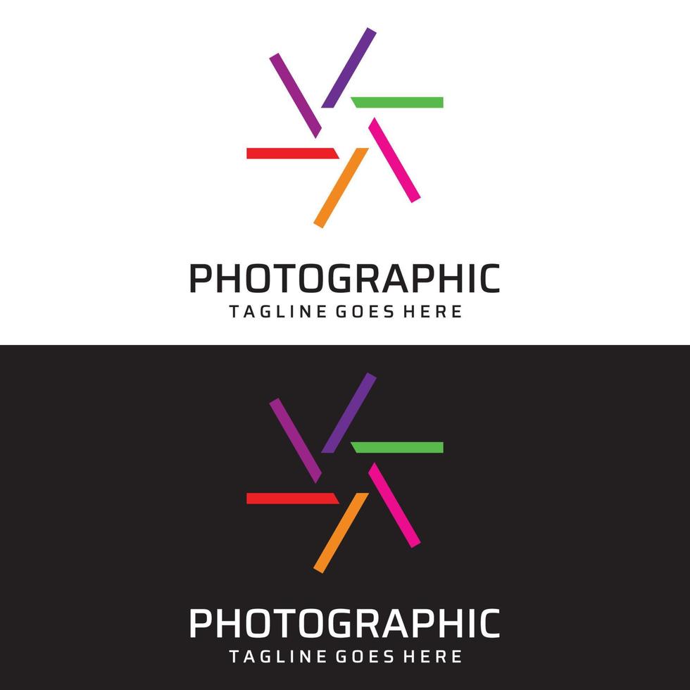 Photography camera logo, lens camera shutter, digital, line, professional, elegant and modern. Logo can be used for studio, photography and other businesses. vector
