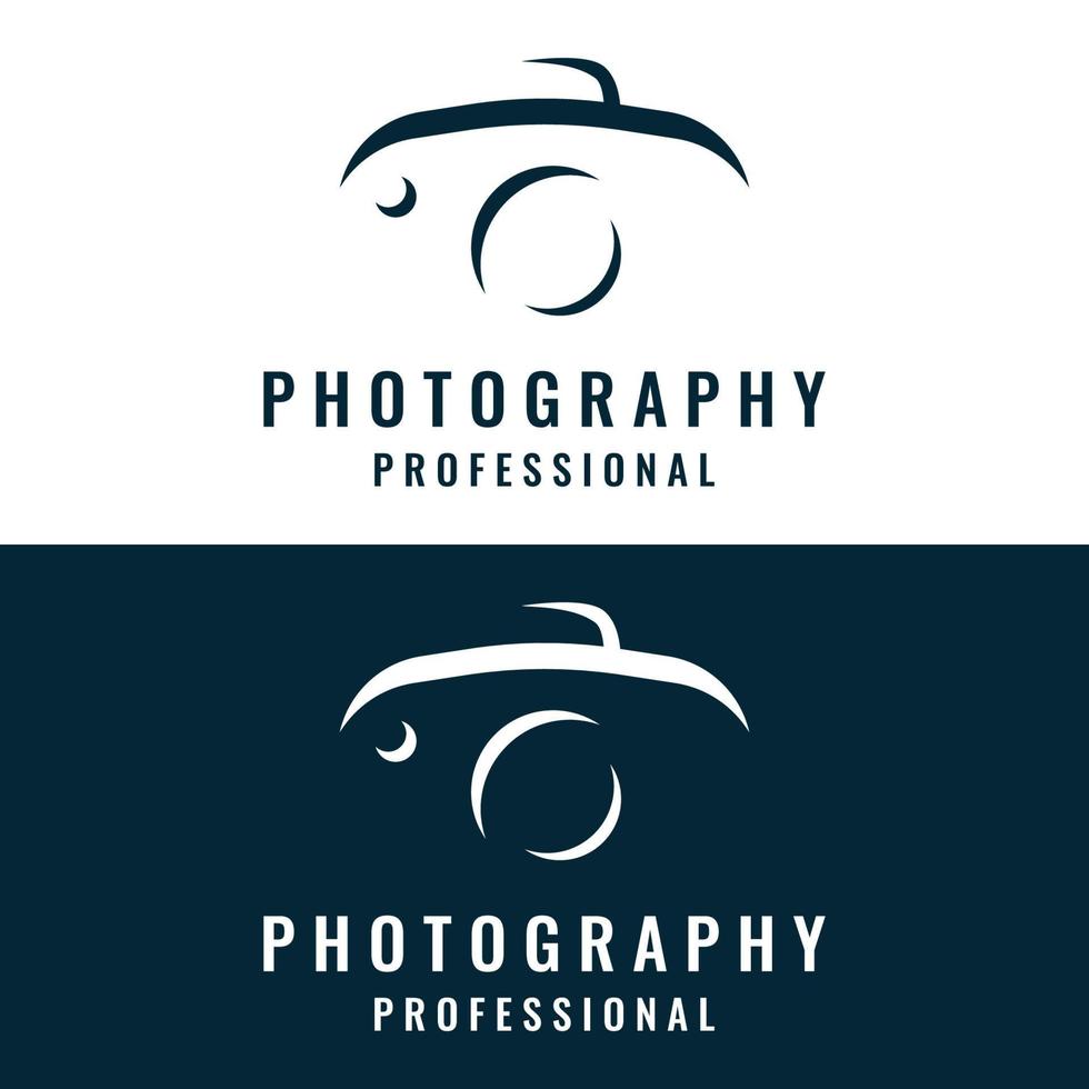 Photography camera logo, lens camera shutter, digital, line, professional, elegant and modern. Logo can be used for studio, photography and businesses. Using vector illustration editing templates.