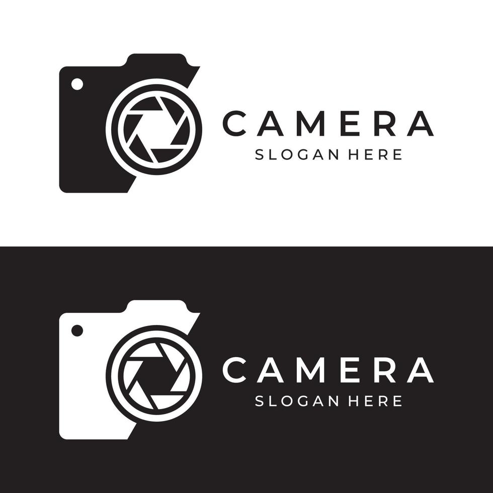 Photography camera logo, lens camera shutter, digital, line, professional, elegant and modern. Logo can be used for studio, photography and businesses. Using vector illustration editing templates.